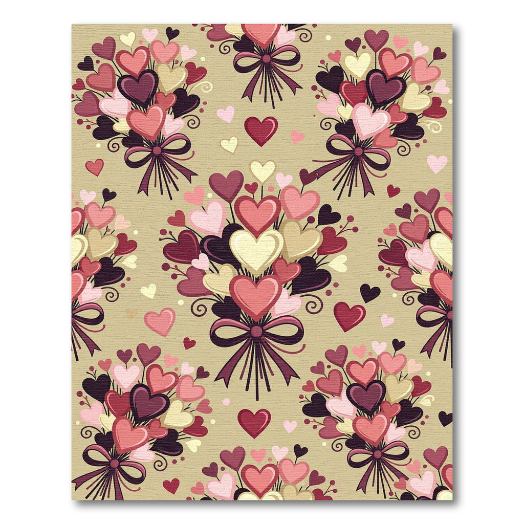 Romantic Pink Hearts Bouquet Arrangement Rug