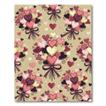 Romantic Pink Hearts Bouquet Arrangement Rug