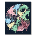 Pastel Drip Splatter Geometric Net Rug