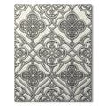 Elegant Silver Gothic Quatrefoil Scrollwork Rug