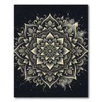 Intricate Cream Mandala Floral Design Rug