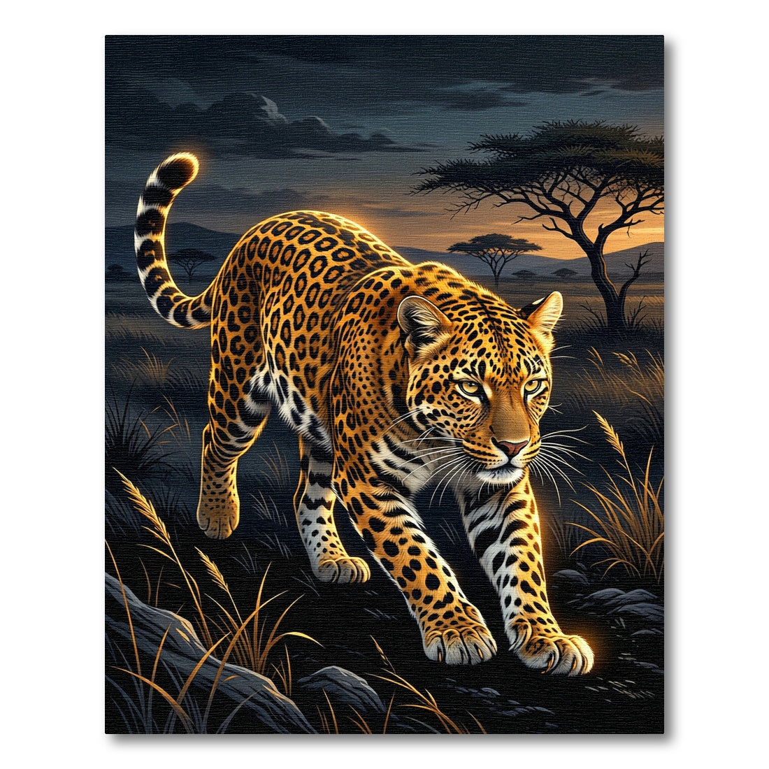 Golden Leopard Savanna Sunset Rug