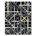 Industrial Steel Beam Geometric Grid Rug