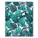 Vibrant Tropical Leaf Bird of Paradise Rug