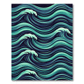 Dynamic Blue Turquoise Swelling Ocean Wave Rug