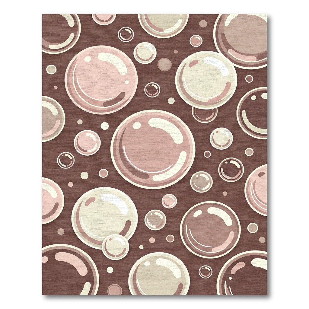 Abstract Brown Floating Bubbles Sphere Art Rug