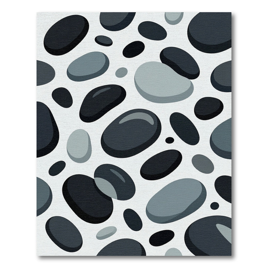 Modern Charcoal Gray Pebble Stone Art Rug