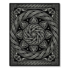 Antique Silver Intricate Mandala Border Rug