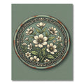 Sage Floral Art Nouveau Medallion Rug