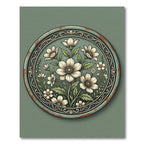 Sage Floral Art Nouveau Medallion Rug