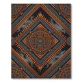Bold Orange Tribal Sun Mandala Rug