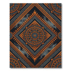 Bold Orange Tribal Sun Mandala Rug