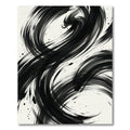 Modern Monochrome Abstract Ink Swirl Rug