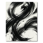 Modern Monochrome Abstract Ink Swirl Rug
