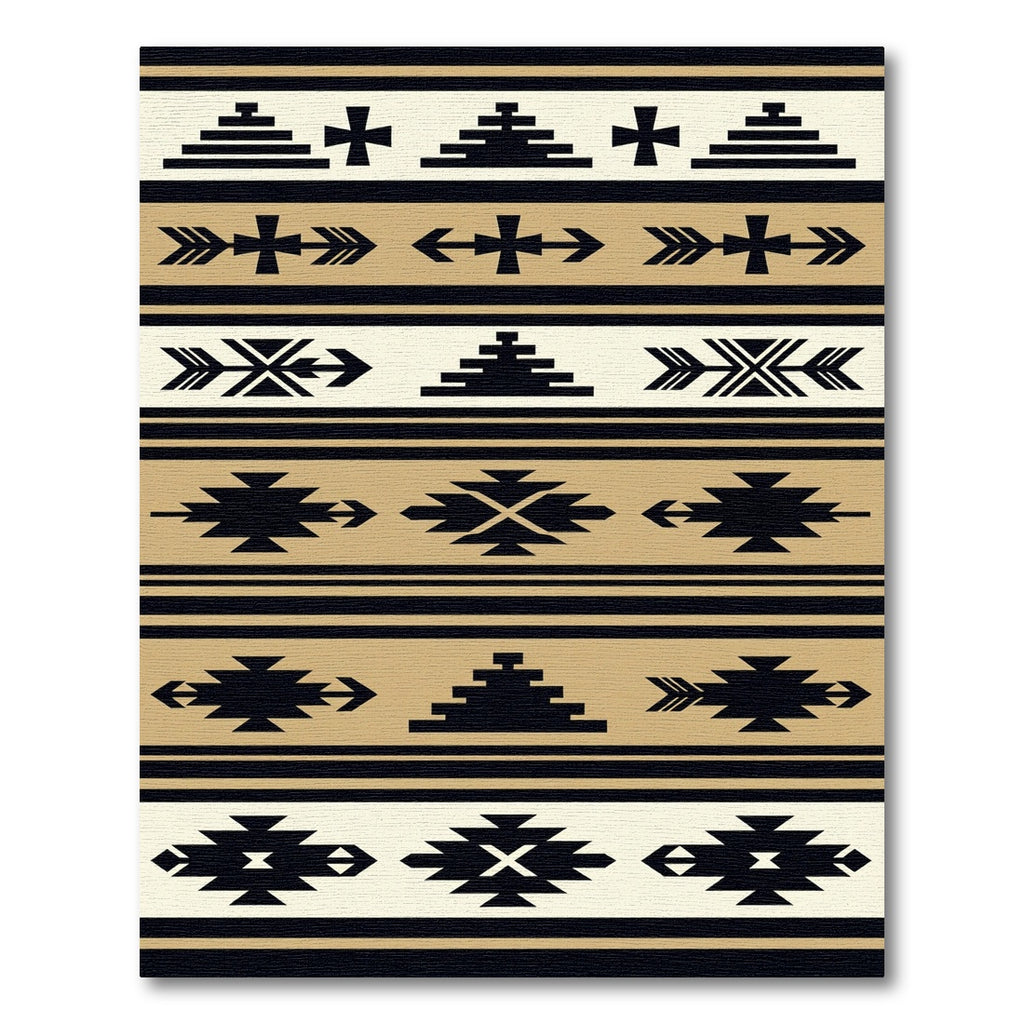 Black Beige Southwestern Geometric Arrows Rug