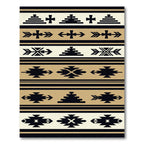 Black Beige Southwestern Geometric Arrows Rug