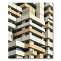 Modern Architectural Beige and White Stacks Rug
