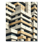 Modern Architectural Beige and White Stacks Rug