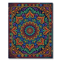 Vibrant Multicolor Floral Mandala Tapestry Rug