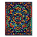 Vibrant Multicolor Floral Mandala Tapestry Rug