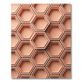 Peach Hexagon Layered Geometric Relief Rug