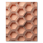 Peach Hexagon Layered Geometric Relief Rug