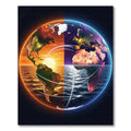 Luminous Celestial Earth Day and Night Globe Rug