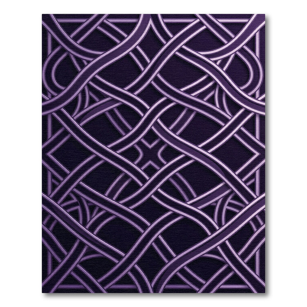Plum Interlocking Geometric Weave Rug