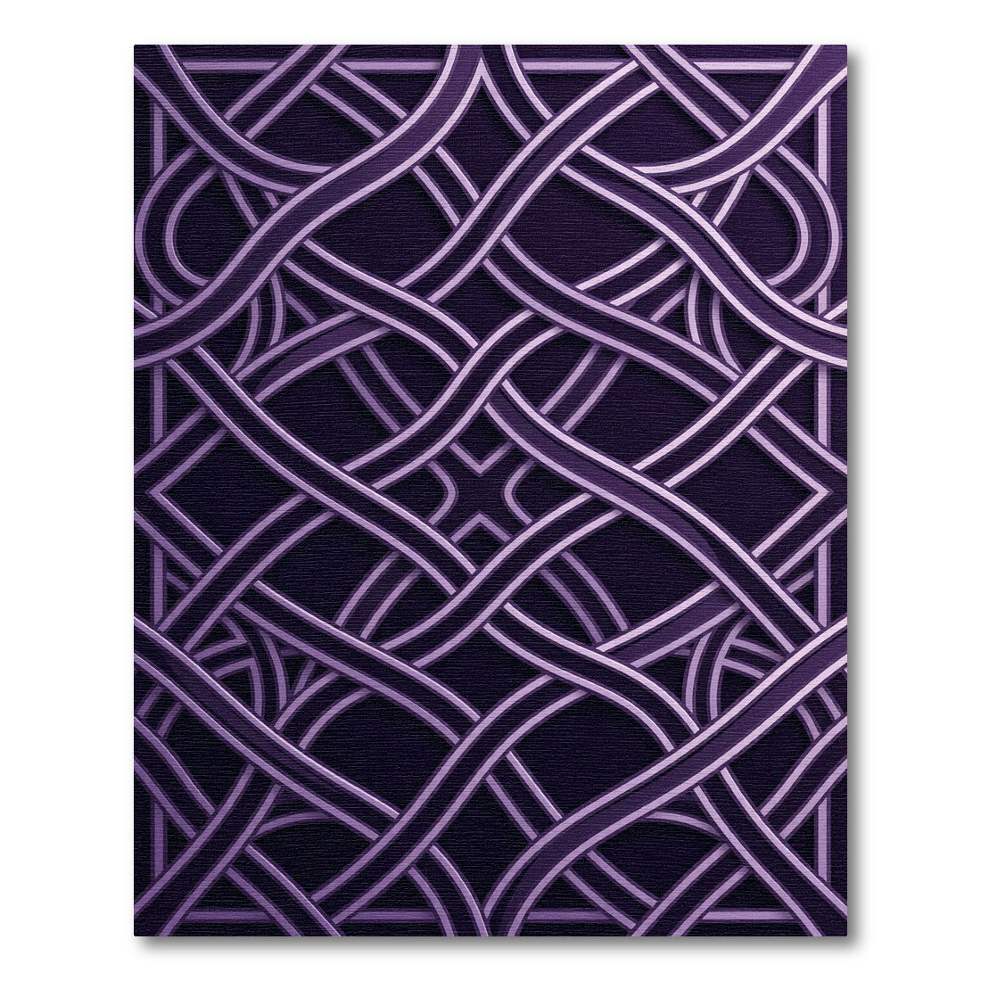 Plum Interlocking Geometric Weave Rug