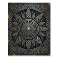 Elegant Silver Starburst Geometric Medallion Rug