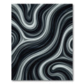Monochrome Abstract Fluid Swirl Rug
