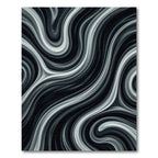 Monochrome Abstract Fluid Swirl Rug
