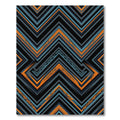 Bold Orange Blue Geometric Zigzag Rug