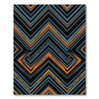 Bold Orange Blue Geometric Zigzag Rug