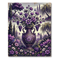 Enchanted Purple Floral Grape Vase Rug