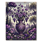 Enchanted Purple Floral Grape Vase Rug