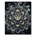 Smoky Charcoal Ethereal Lotus Mandala Rug