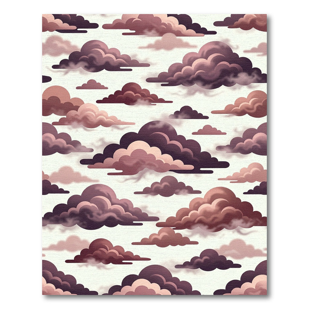 Dreamy Cloudscape Of Pink And Plum Rug