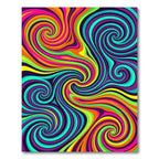 Vibrant Neon Psychedelic Swirl Galaxy Rug