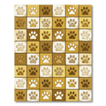 Golden Ochre Grid Paw Tile Rug