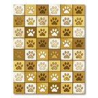 Golden Ochre Grid Paw Tile Rug