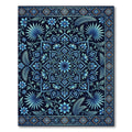 Elegant Indigo Floral Mandala Medallion Rug
