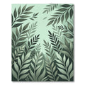 Lush Sage Botanical Fern Leaves Rug