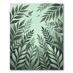 Lush Sage Botanical Fern Leaves Rug