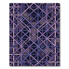 Geometric Lavender Grid and Lattice Rug