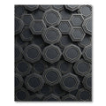 Metallic Charcoal Geometric Octagon Grid Rug