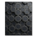 Metallic Charcoal Geometric Octagon Grid Rug