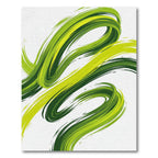 Dynamic Verdant Swirl Abstract Art Rug