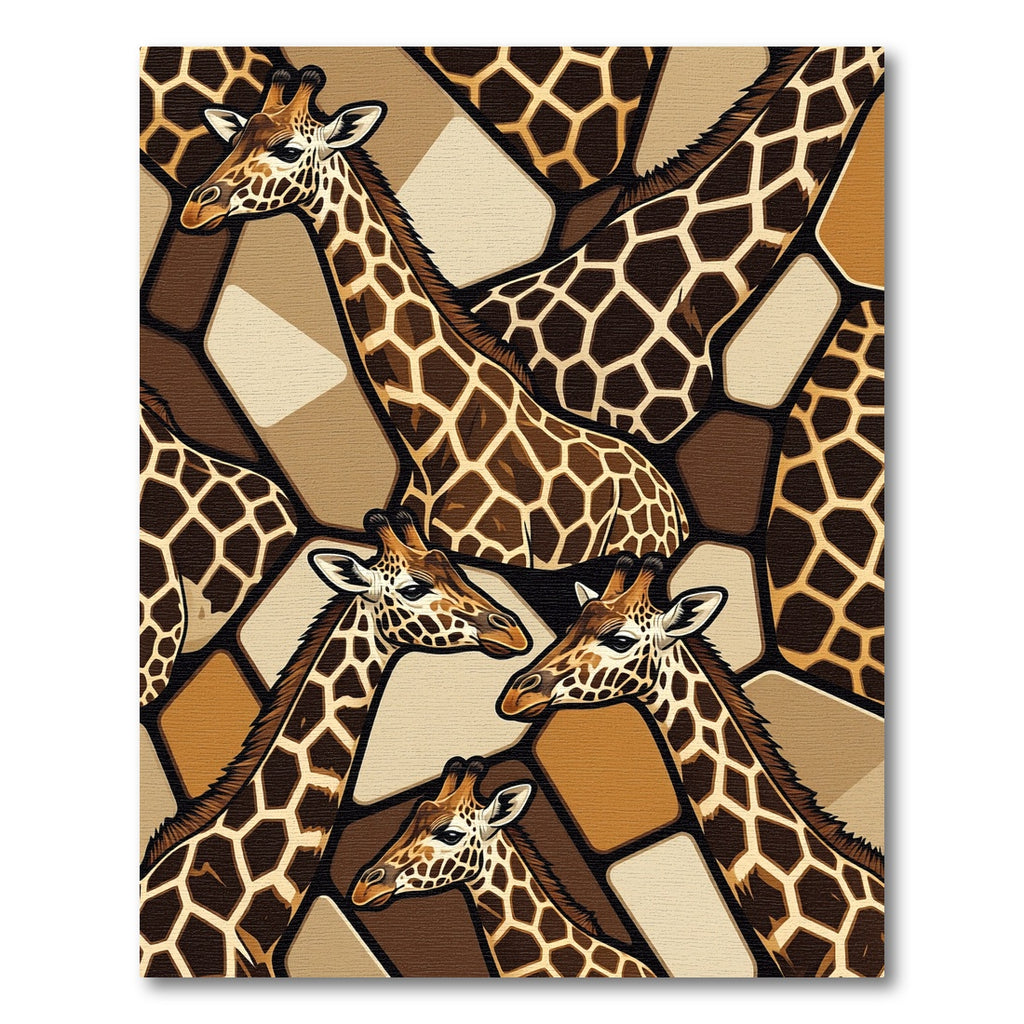 Abstract Giraffe Skin Geometric Animal Rug