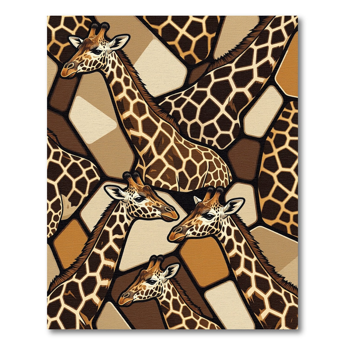 Abstract Giraffe Skin Geometric Animal Rug
